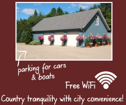Garage for cars and boats and free Wifi